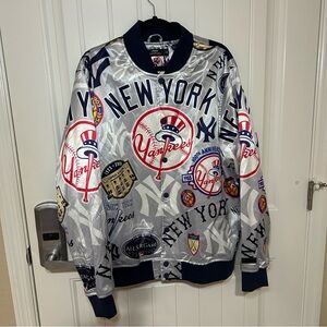 NWT Pro Standard Midnight Navy New York Yankees Allover Print Full-Snap Jacket